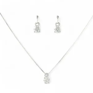 Conjunto Círculo Prata 925 Cravejado com Zircônias