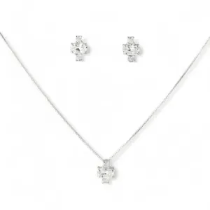 Conjunto Oval Prata 925 com Zircônias