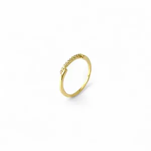 Anel Banhado a Ouro 18k com 1 Linha de Zircônias