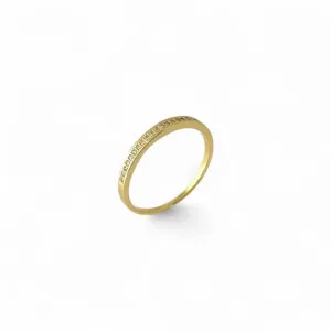 Anel Meia Aliança Banhado a Ouro 18k com Zircônias