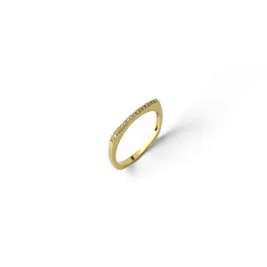 Anel Quadrado Banhado a Ouro 18k com 1 Linha de Zircônias