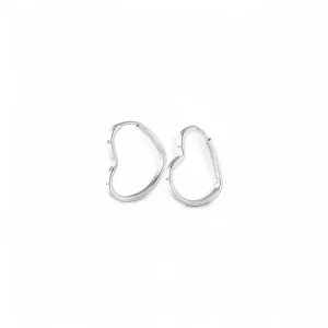 Brinco Argola Coração Prata 925 - 1,6cm