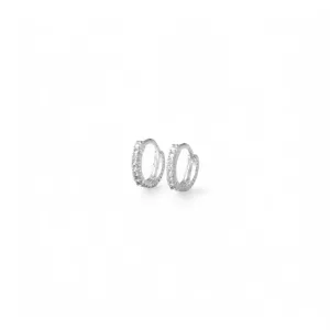 Brinco Argola Prata 925  com 1 Linha de Zircônias - 1,1cm
