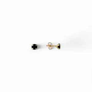 Brinco Banhado a Ouro 18k com Zircônia Preto - 5mm