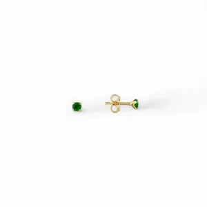 Brinco Banhado a Ouro 18k com Zircônia Verde - 3mm