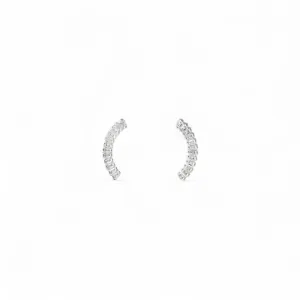 Brinco Earcuff Prata 925 com Linha de Zircônias