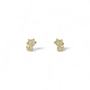 Brinco Gato Banhado a Ouro 18k com Zircônias