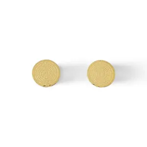 Brinco Medalha de Oração do Pai Nosso Banhado a Ouro 18k