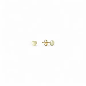 Brinco Pérola em Formato de Coração Banhado a Ouro 18k - 5mm