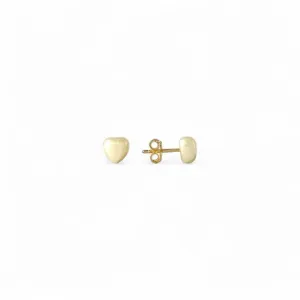 Brinco Pérola em Formato de Coração Banhado a Ouro 18k - 6mm