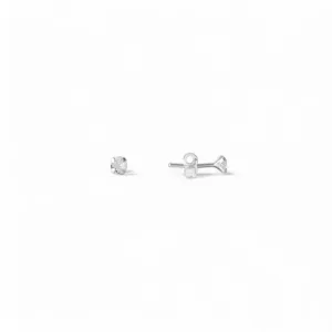 Brinco Ponto de Luz Prata 925 com Zircônia - 4mm