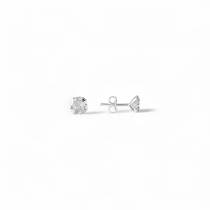 Brinco Ponto de Luz Prata 925 com Zircônia - 6mm