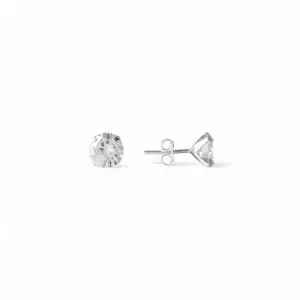 Brinco Ponto de Luz Prata 925 com Zircônia - 8mm