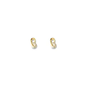 Brinco Ponto Luz Banhado a Ouro 18k com Detalhe e Zircônia