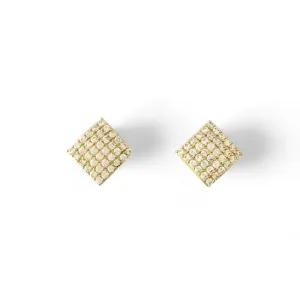 Brinco Quadrado Banhado a Ouro 18k com Zircônias
