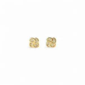Brinco Trevo Banhado a Ouro 18k com Zircônias