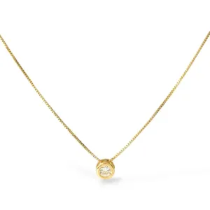 Colar Ponto de Luz  Banhado a Ouro 18k com Zircônia