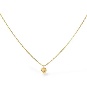 Colar Ponto de Luz Coração Banhado a Ouro 18k com Zircônia