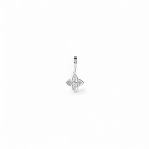 Pingente Berloque Flor Prata 925 com Zircônias
