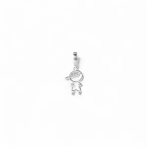 Pingente Berloque Menino Prata 925 com Zircônias