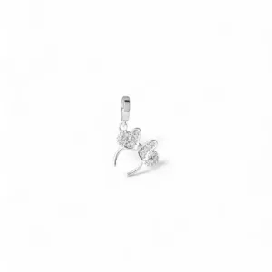 Pingente Berloque Minnie Prata 925 com Zircônias