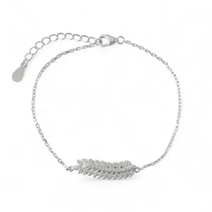 Pulseira Folhas Prata 925 com Zircônias