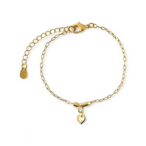 Pulseira Infantil Coração Banhada a Ouro 18k com Zircônia
