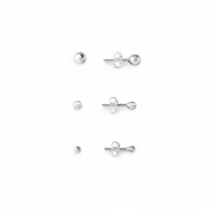 Trio de Brincos Bolinha Prata 925