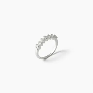 Anel 7 Pedras Prata 925 com Zircônias