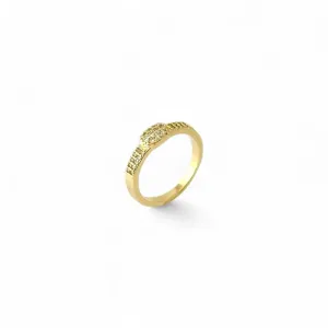 Anel Banhado a Ouro 18k Cravejado com Zircônias Tam30