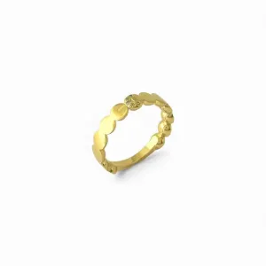 Anel Bolinhas Banhado a Ouro 18k com Lua em Zircônias Tam30