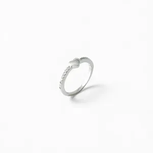 Anel Coração Prata 925 Liso e Aro Cravejado com Zircônias