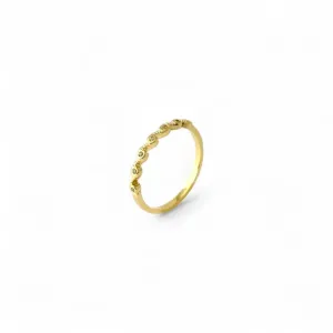 Anel Ondulado Banhado a Ouro 18k com Zircônias