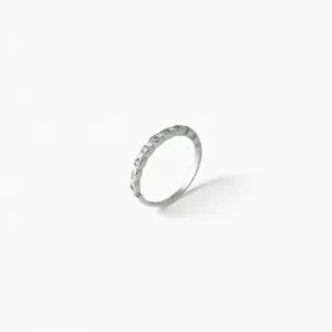 Anel Prata 925 Aro Eye Estilo Olho com Zircônias