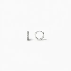 Brinco Argola Prata 925 com 1 Linha de Zircônias - 0,9cm