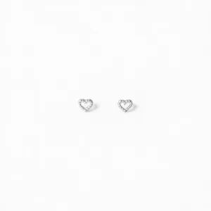 Brinco Coração Pontilhado Prata 925