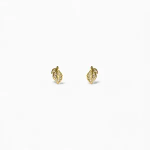 Brinco Folha Banhado a Ouro 18k com Zircônias