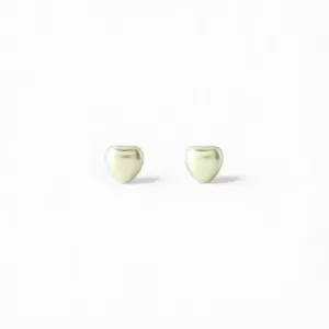 Brinco Pérola em Formato de Coração Banhado a Ouro 18k - 7mm