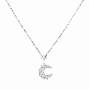 Colar Lua e Estrela Prata 925 com Zircônias