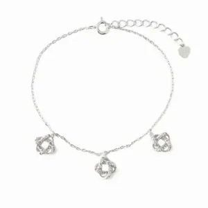 Pulseira 3 Nós Entrelaçados Prata 925 com Zircônias