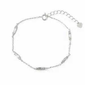 Pulseira Geométrica Retangular Prata 925 com Zircônias