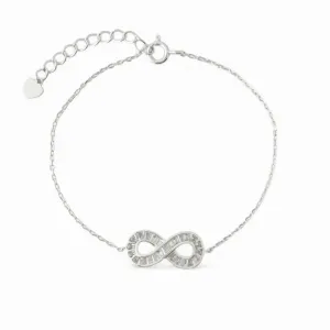 Pulseira Infinito Prata 925 com Zircônias