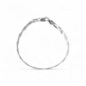 Pulseira Trançada Três Fios Laminada Prata 925