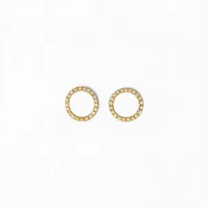 Brinco Círculo Banhado a Ouro 18k Vazado com Zircônias