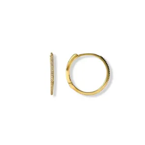 Brinco Argola Banhado a Ouro 18k com Zircônias - 2,3cm