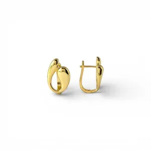 Brinco Argola Orgânica Gota Click Banhado a Ouro 18k