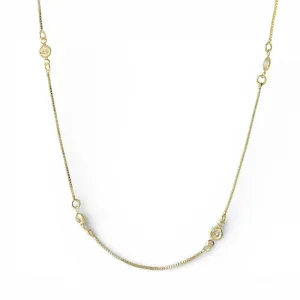 Colar Longo Veneziana e Ponto de Luz em Zircônias - 65cm