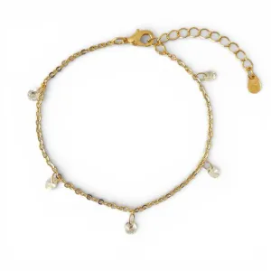 Pulseira Zircônias Penduradas Banhada a Ouro 18k