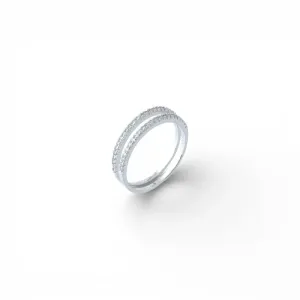 Anel Aparador Prata 925 com Zircônias - Par