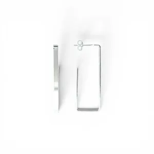 Brinco Argola Aberta Retangular Folheado a Prata
